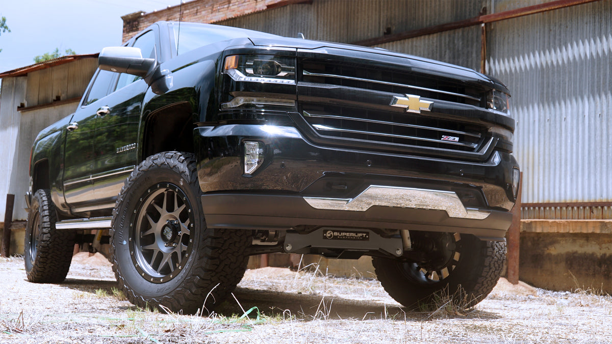 Superlift 14-18 Chevy Silv 1500 4WD 6.5in Lift Kit w/Alum/Stamped Steel Cntrl Arms & BIL Rear Shocks - K161B - mounted