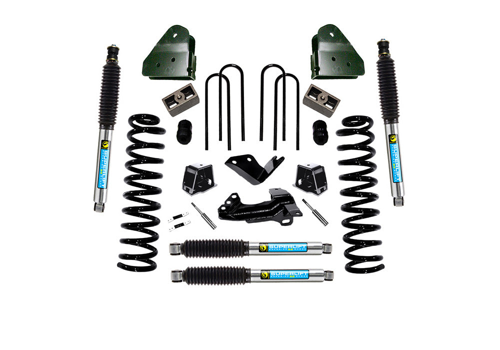 Superlift 05-07 Ford F-250/F-350 SuperDuty 4WD 4in Lift Kit w/ Bilstein Shocks - K796B - front view