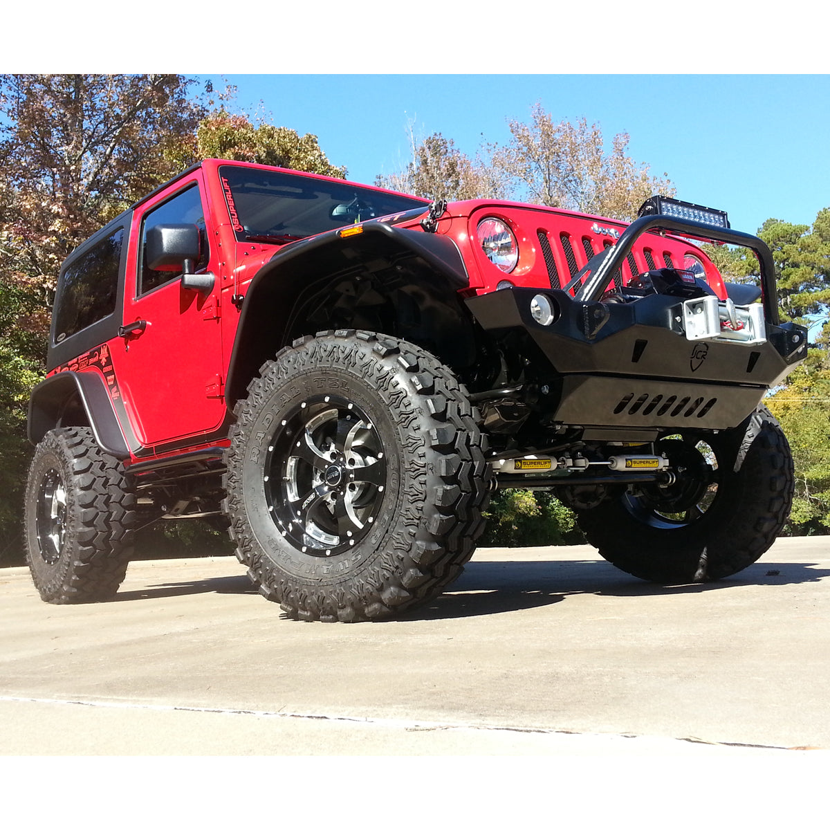 Superlift 07-18 Jeep Wrangler JK 2 Door 4in Lift Kit Standard Kit w/ Superlift Shocks - K905 - mounted