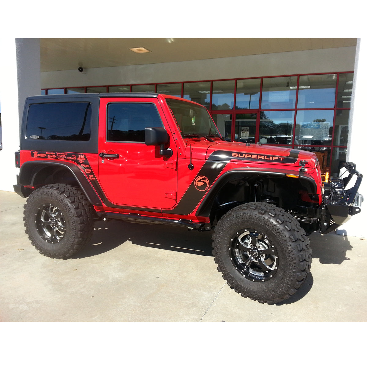 Superlift 07-18 Jeep Wrangler JK 2 Door 4in Lift Kit Standard Kit w/ Superlift Shocks - K905 - mounted