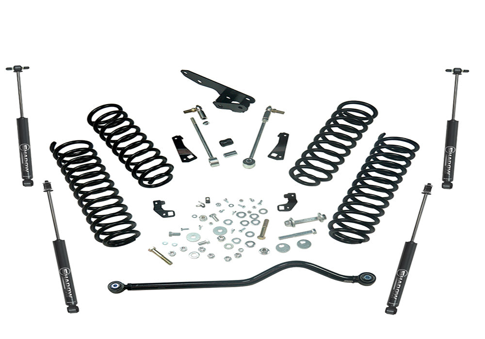 Superlift 07-18 Jeep Wrangler JK Unlimited 4in Lift Kit Standard Kit w/ Superlift Shocks - K941 - detail view