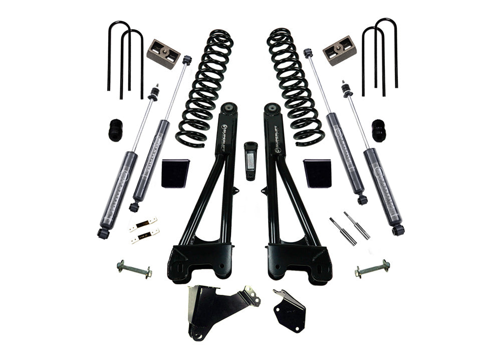 Superlift 05-07 Ford F-250/F-350 SuperDuty 4WD 6in Lift Kit w/ Repl Radius Arms & Bilstein Shocks - K977B - front view