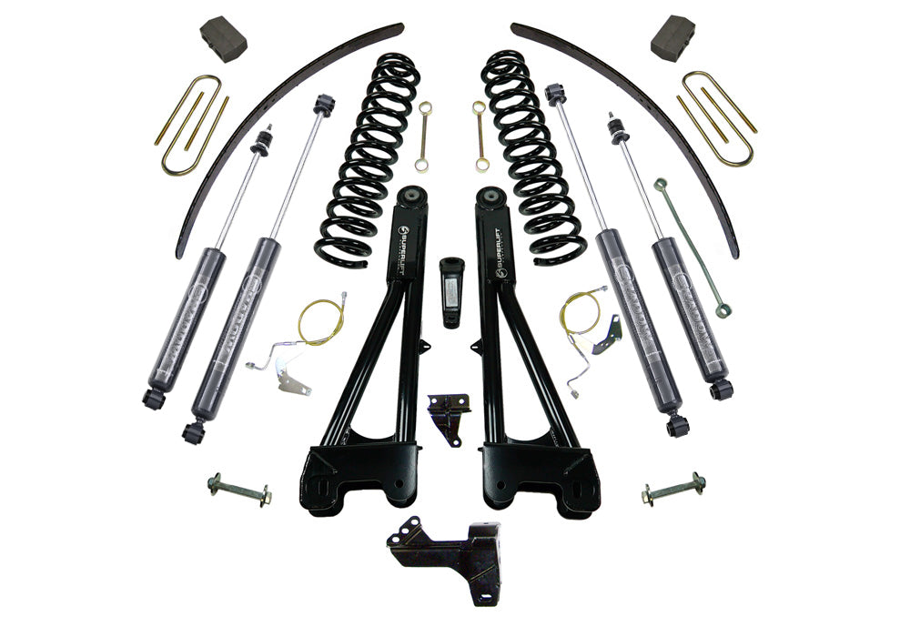 Superlift 08-10 Ford F-250/F-350 SuperDuty 4WD 6in Lift Kit w/ Repl Radius Arms & Bilstein Shocks - K983B - front view
