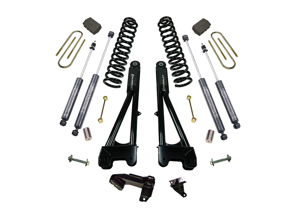 Superlift 11-16 Ford F-250/F-350 SuperDuty 4WD 4in Lift Kit w/ Repl Radius Arms & Bilstein Shocks - K987B - front view