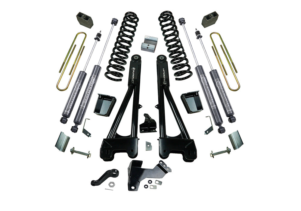 Superlift 11-16 Ford F-250/F-350 SuperDuty 4WD 6in Lift Kit w/ Repl Radius Arms & Bilstein Shocks - K989B - front view