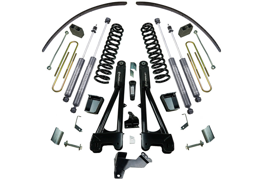 Superlift 11-16 Ford F-250/F-350 SuperDuty 4WD 8in Lift Kit w/ Repl Radius Arms & Bilstein Shocks - K991B - front view