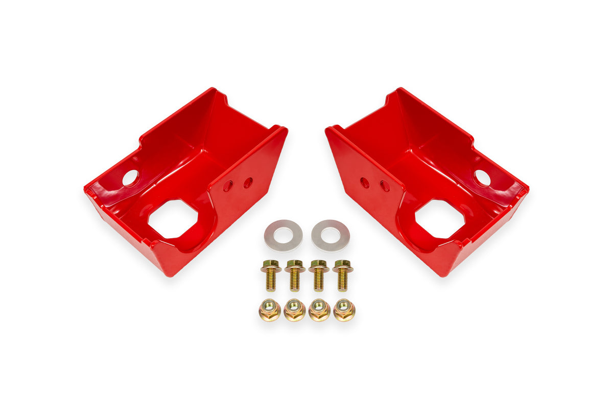 BMR 2021+ Ford Bronco (Exc. Bronco Sport) Rear Shock Mount Skid Plates - Red - SG1860R
