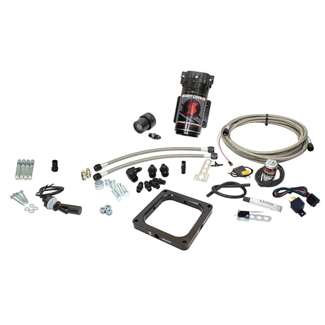 Snow Performance Gas Carb 4500 Flange Stage 1 Water Injection Kit (WOT SS Braided Lines w/o Tank) - SNO-15035-BRD-T