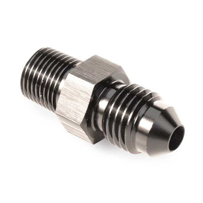 Snow Performance 1/8in NPT To 4AN Straight Water Fitting (Black) - SNO-804-BRD