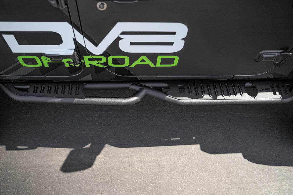 DV8 Offroad - Jeep Wrangler JL OE Plus 4-Door Side Steps - SRJL-08