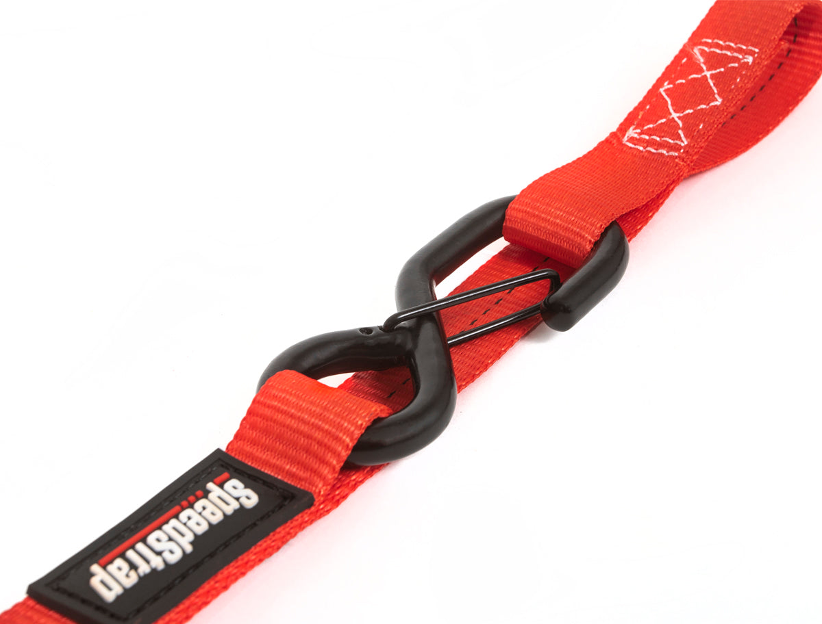 SpeedStrap 1In x 15Ft Ratchet Tie Down w/ Snap FtSFt Hooks (2 Pack) - Red - 11503-2