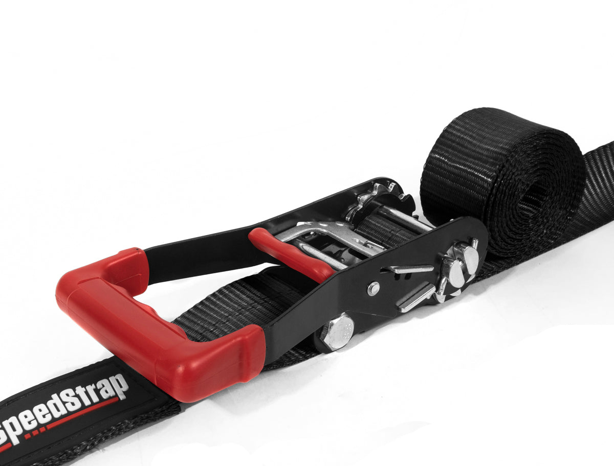 SpeedStrap 2In x 10Ft Ratchet Tie Down w/ Twisted Snap Hooks, Black - 26011