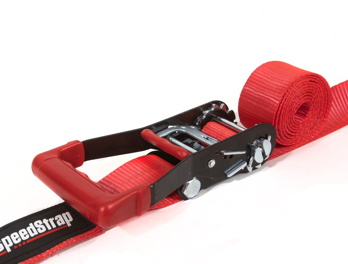 SpeedStrap 2In x 10Ft Ratchet Tie Down w/ Twisted Snap Hooks - Red - 26013