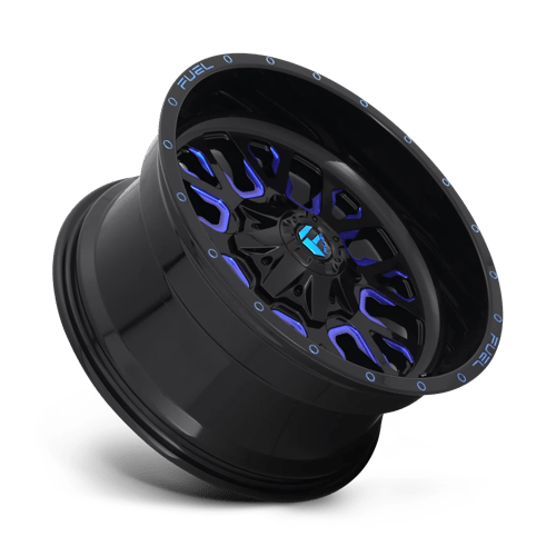 Fuel Off-Road Aluminum Wheels 17X9 Stroke D645 Gloss Black W/ Blue Tint