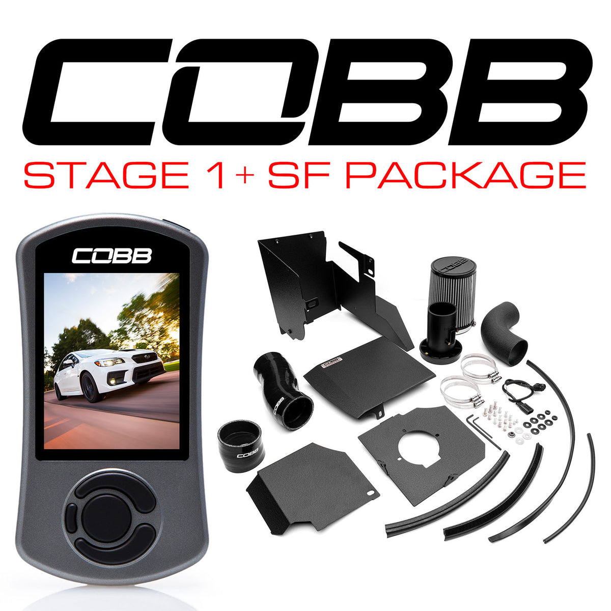 Cobb 18-21 Subaru WRX Stage 1+ CAN Flex Fuel Power Package - SF Intake - SUB0041W1P-2FF