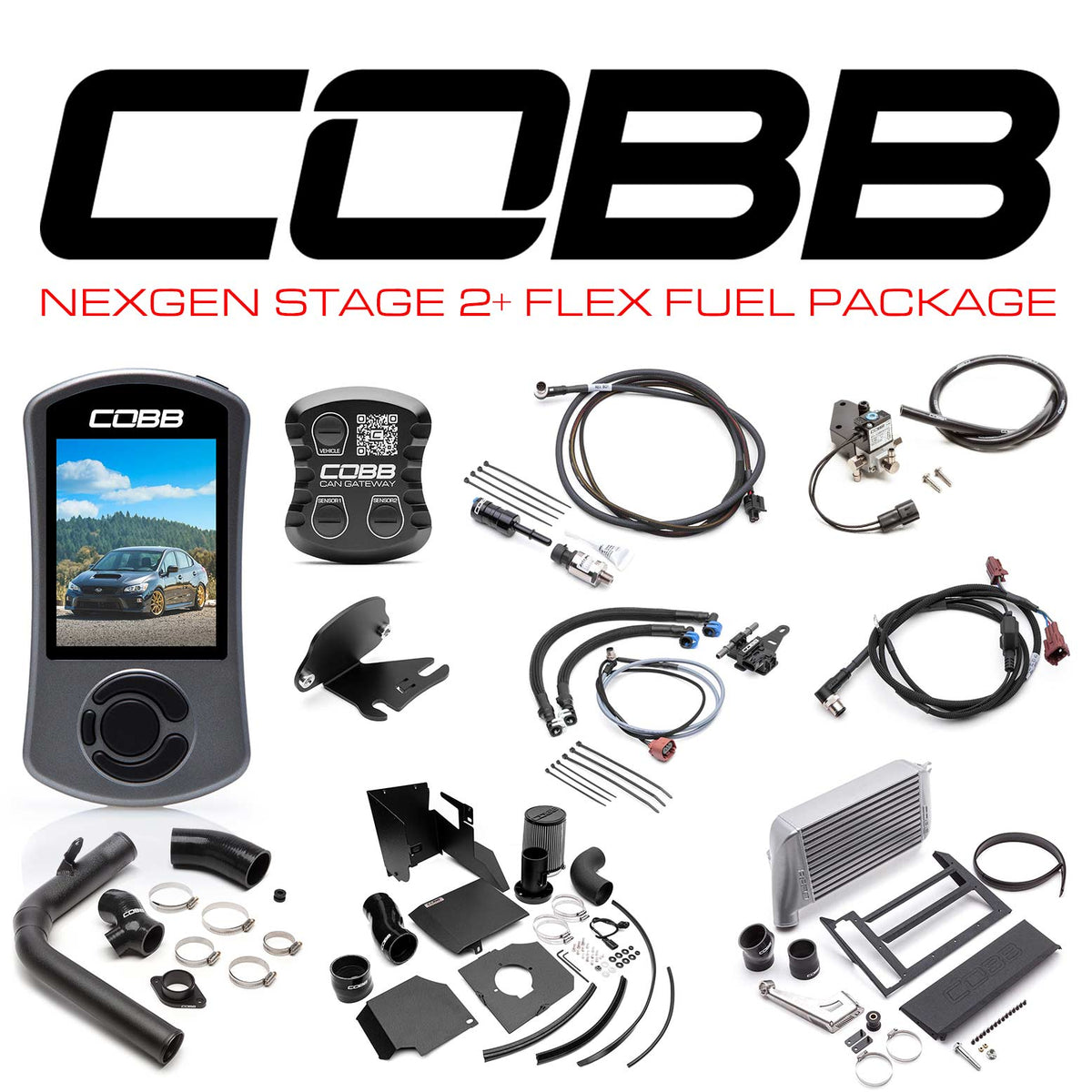 Cobb 18-21 Subaru WRX NexGen Stage 2 + CAN Flex Fuel Power Package (SF Intake) - Silver - SUB004NG2W2-SL2FF