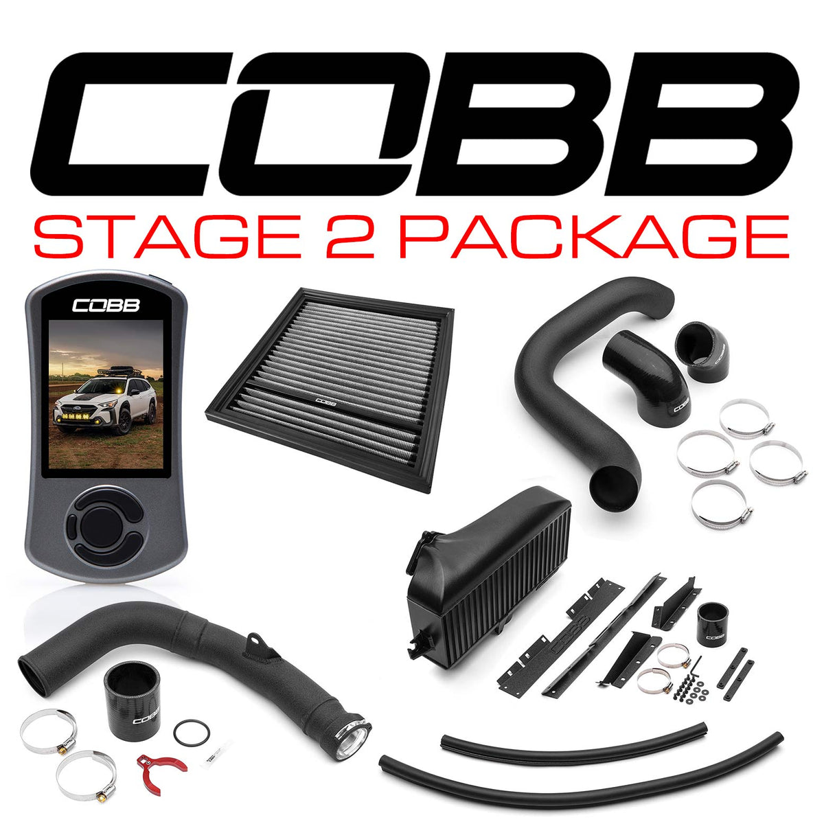 Cobb 23-25 Subaru Outback XT/Wilderness Stage 2 Power Package - Black - SUB0070020-BK