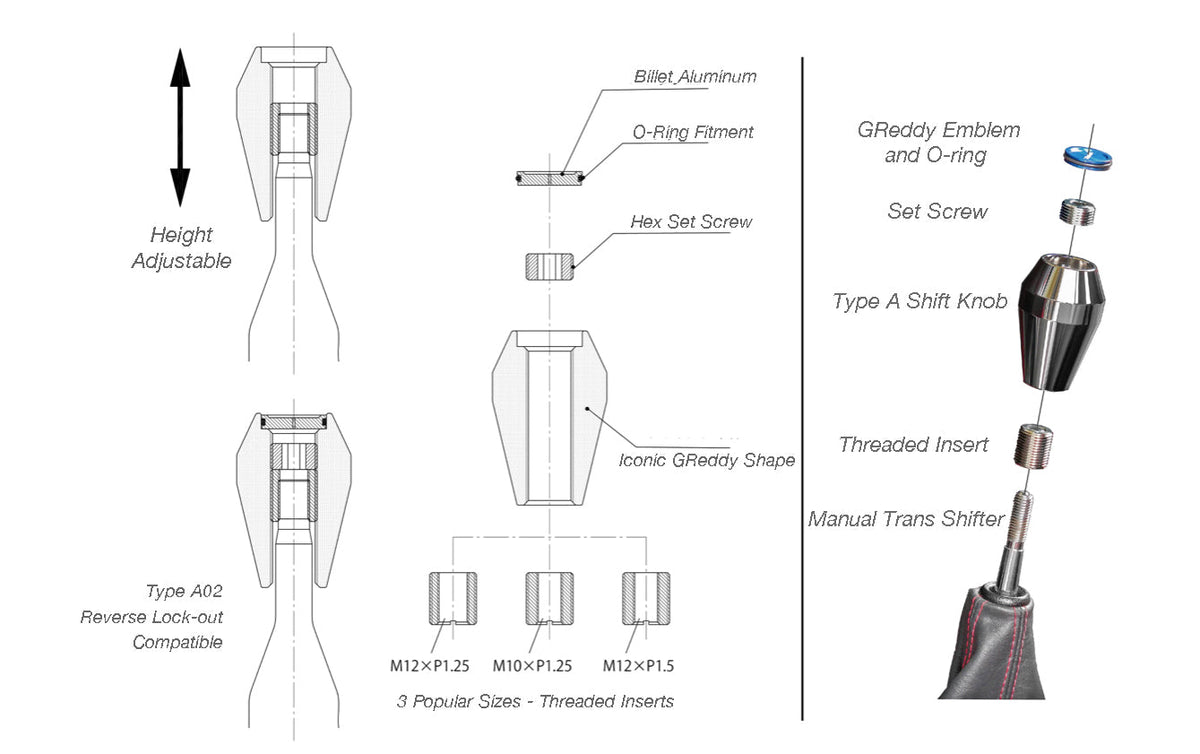 GReddy - GReddy Type A Shift Knobs - Polished - 14500571