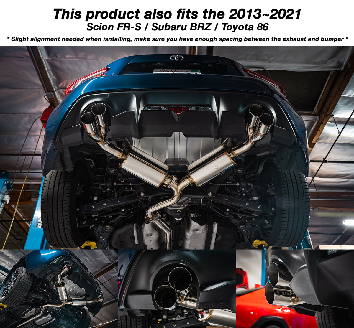 REMARK Sports Touring CatBack Exhaust, Toyota GR86 / Subaru BRZ 2022+, Stainless Steel Tip - RK-C4063T-04