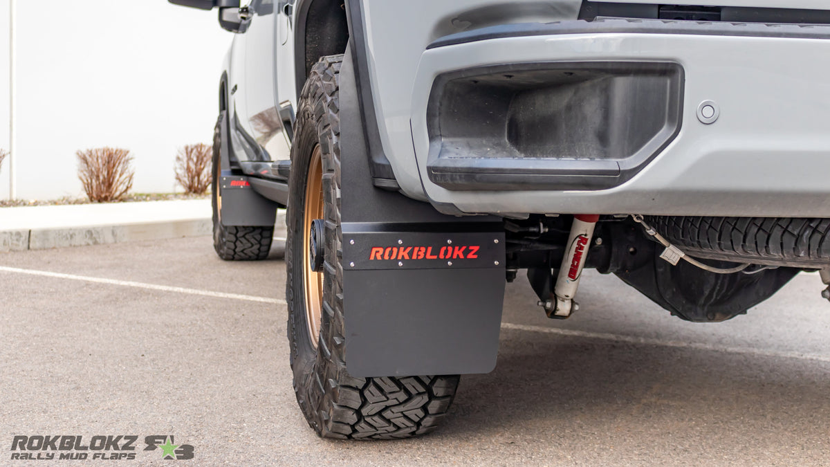 2020+ Chevrolet Silverado 2500/3500HD Featuring Rokblokz splash guard/trim delete - front & Rear