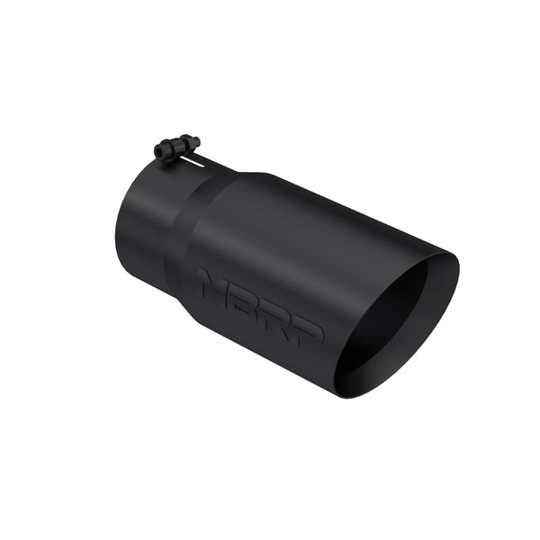 MBRP Universal Tip 6 O.D. Dual Wall Angled 5 inlet 12 length - Black Finish - T5074BLK