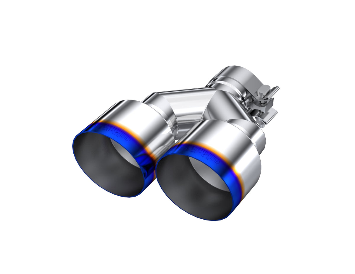 MBRP Burnt End Tip 2.5 ID Dual 4 OD Out 9.55 length Single wall 304 Stainless Steel Pass Side - T5177BE
