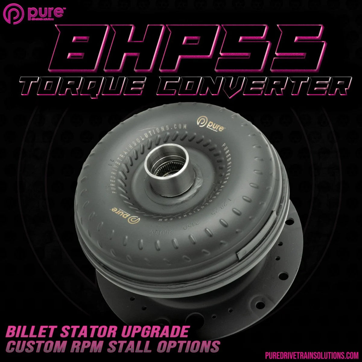 Pure Drivetrain 8HP55 High Performance Billet Race Torque Converter - 26/45 Stator - AWD - 16-93-2645