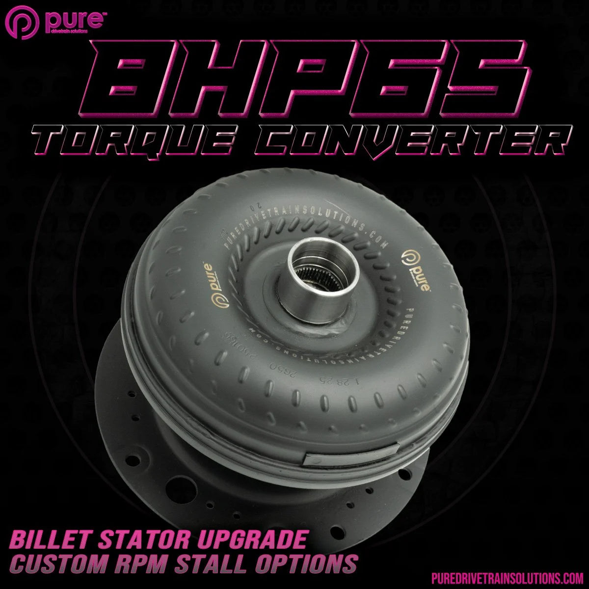 Pure Drivetrain 8HP65 High Performance Billet Race Torque Converter - 26/55 Stator - AWD - 16-91-2655