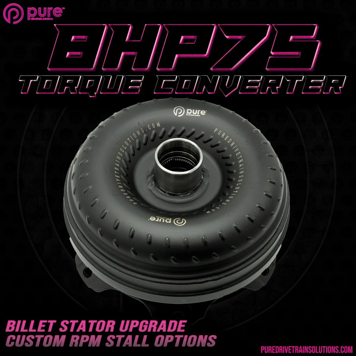 Pure Drivetrain 8HP75 High Performance Billet Race Torque Converter - 22/60 Stator - RWD - 16-88-2260