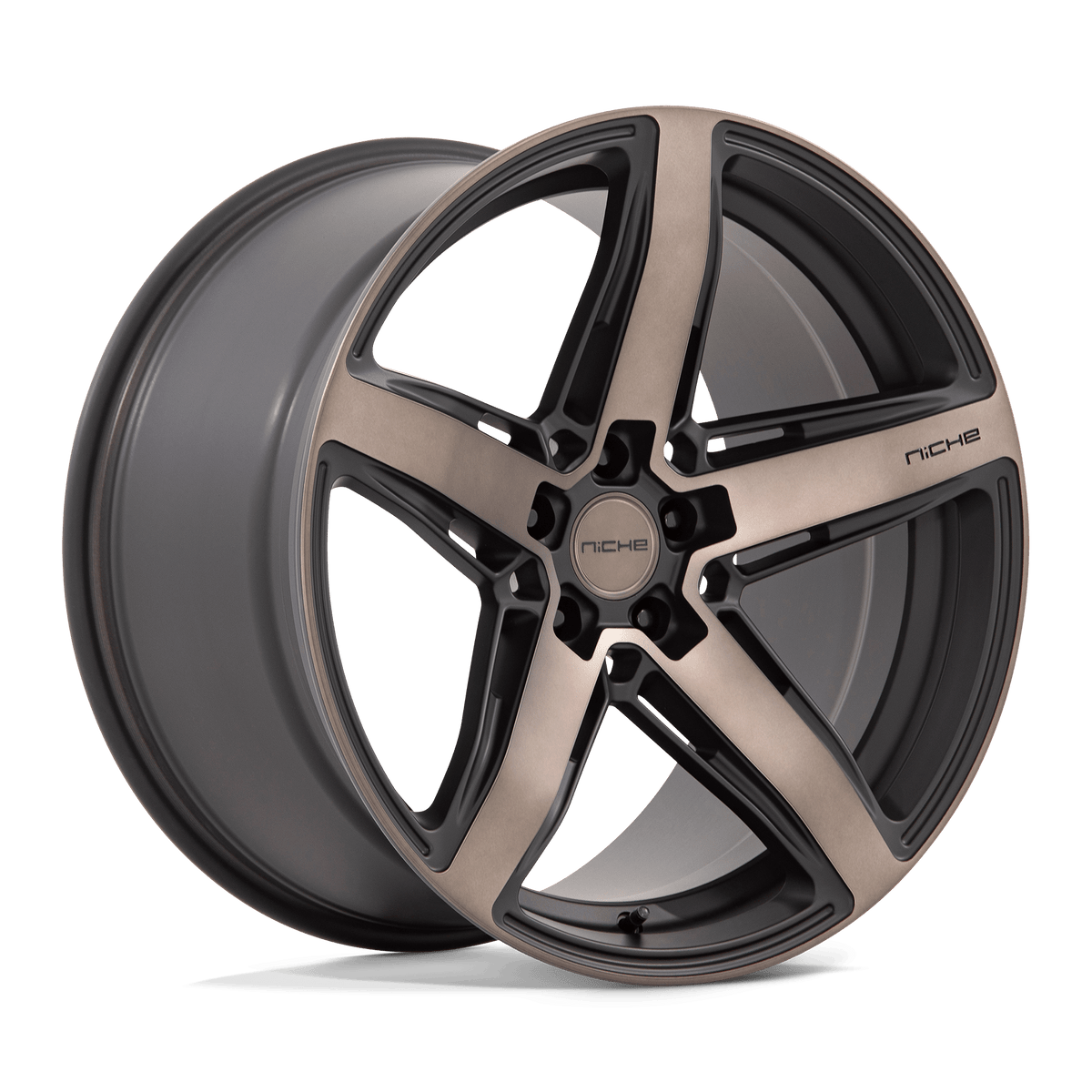 Niche 1PC M271 Teramo 20X10.5 5X114.3 +20MM Matte Black W Double Dark Tint