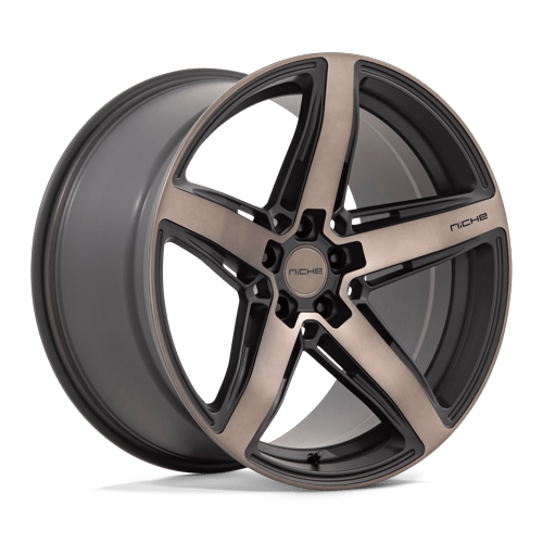 Niche 1PC M271 Teramo 20X10.5 5X114.3 +20MM Matte Black W Double Dark Tint