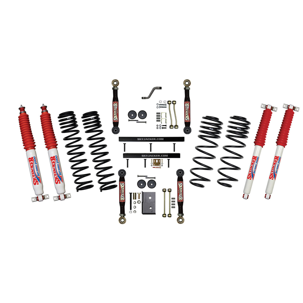 Skyjacker 97-02 Jeep TJ 4in D-Rate Long Travel Kit w/ Adj. FR/RR Lower Flex Links/Hydro 7000 Shocks - TJ401BPHLTX