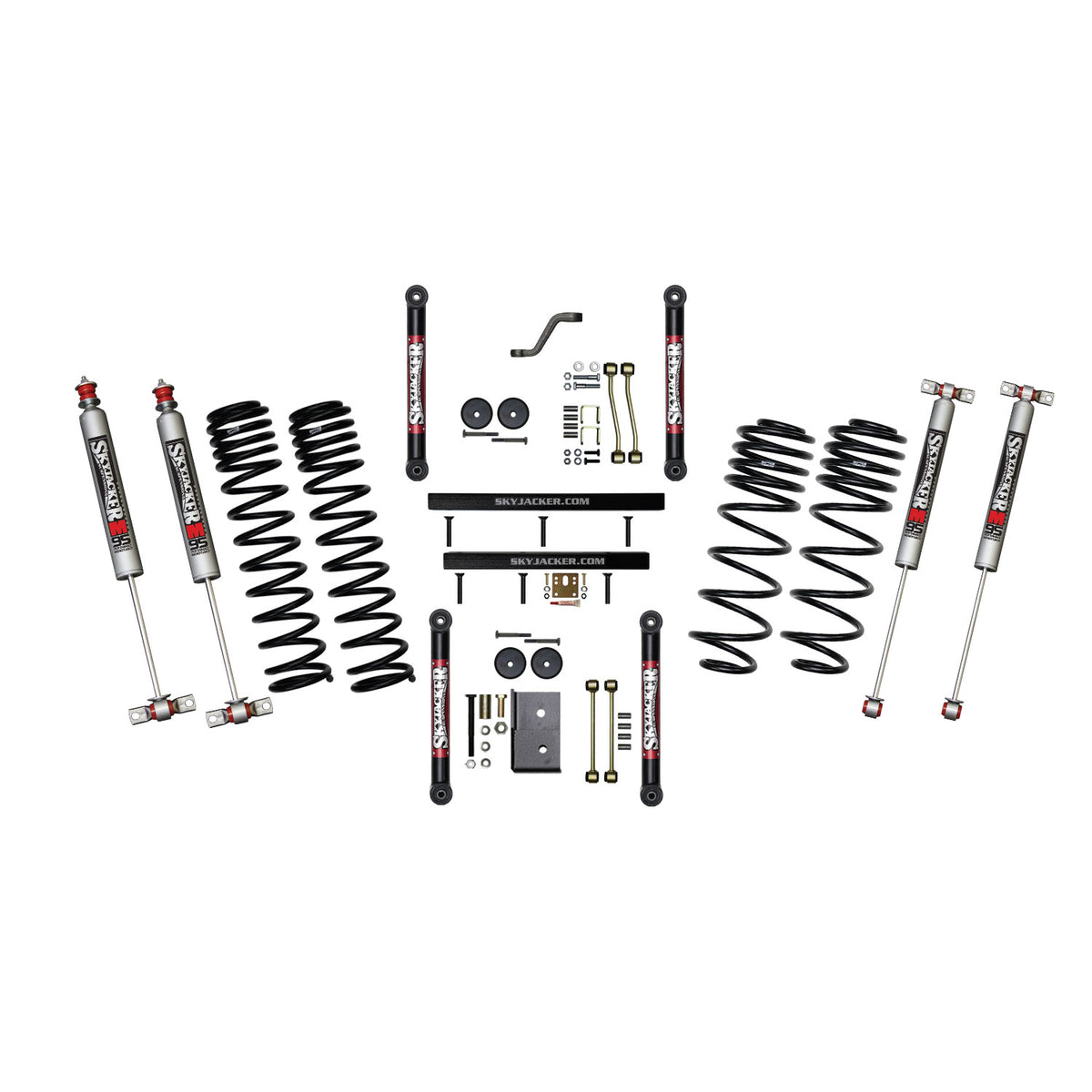 Skyjacker 97-02 Jeep TJ 4in Dual Rate Long Travel Front/Rear Kit w/ M95 Monotube Shocks - TJ401BPMLT