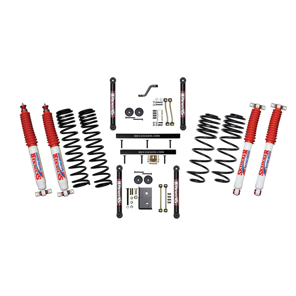 Skyjacker Jeep TJ/LJ 4in Dual Rate Long Travel Front/Rear Suspension Lift Kit w/ Nitro 8000 Shocks - TJ401BPNLT