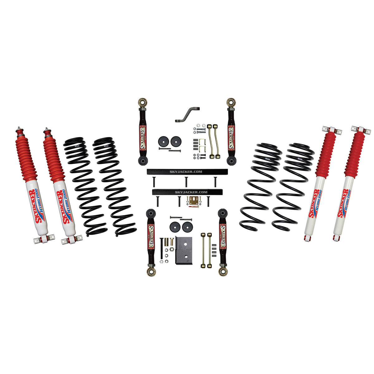 Skyjacker 03-06 Jeep TJ 4in D-Rate Long Travel Kit w/ Adj. FR/RR Lower Flex Links/Hydro 7000 Shocks - TJ403BPHLTX