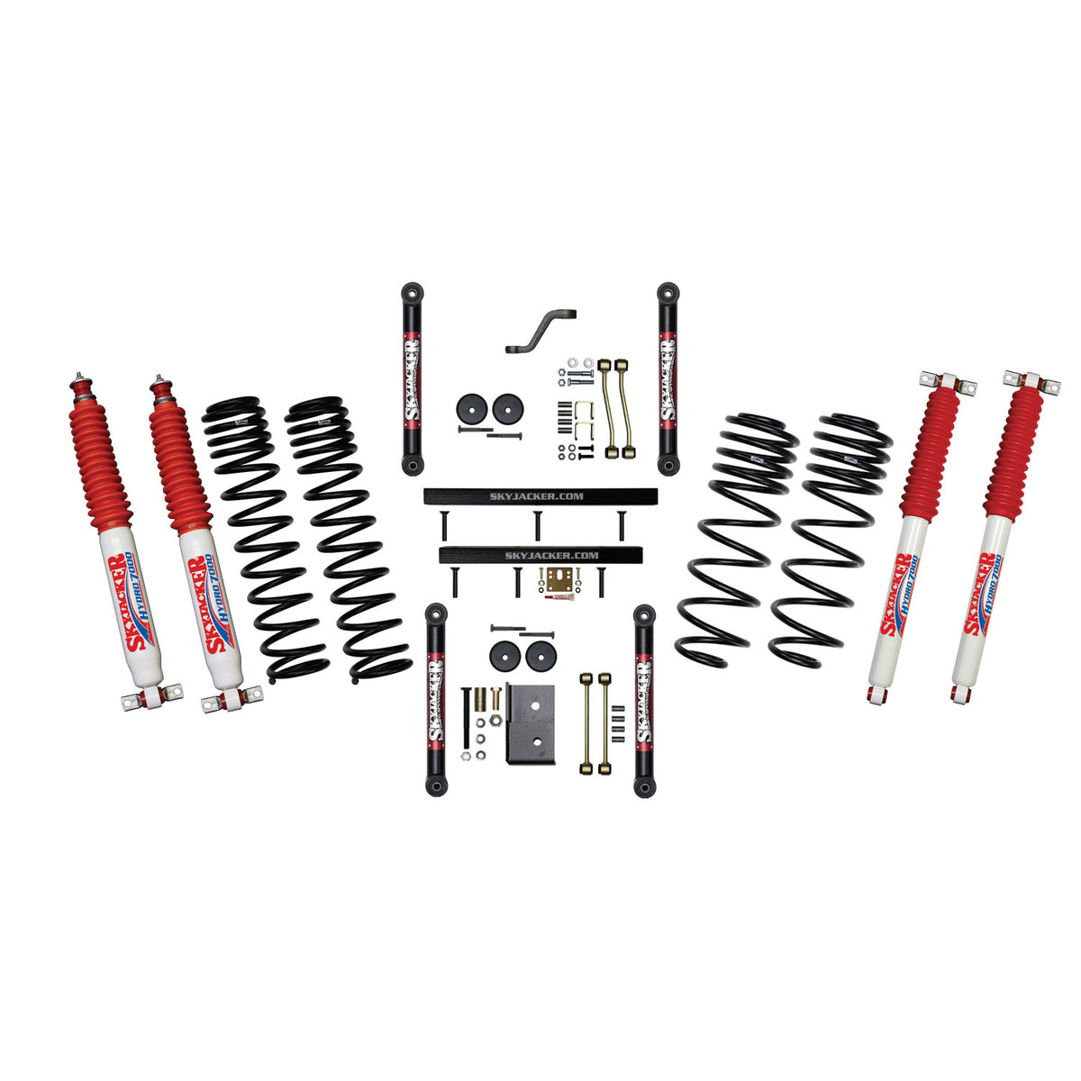 Skyjacker 03-06 Jeep TJ 4in D-Rate Long Travel Kit w/ OE FR/RR Lower Links/Hydro 7000 Shocks - TJ403BPHLT