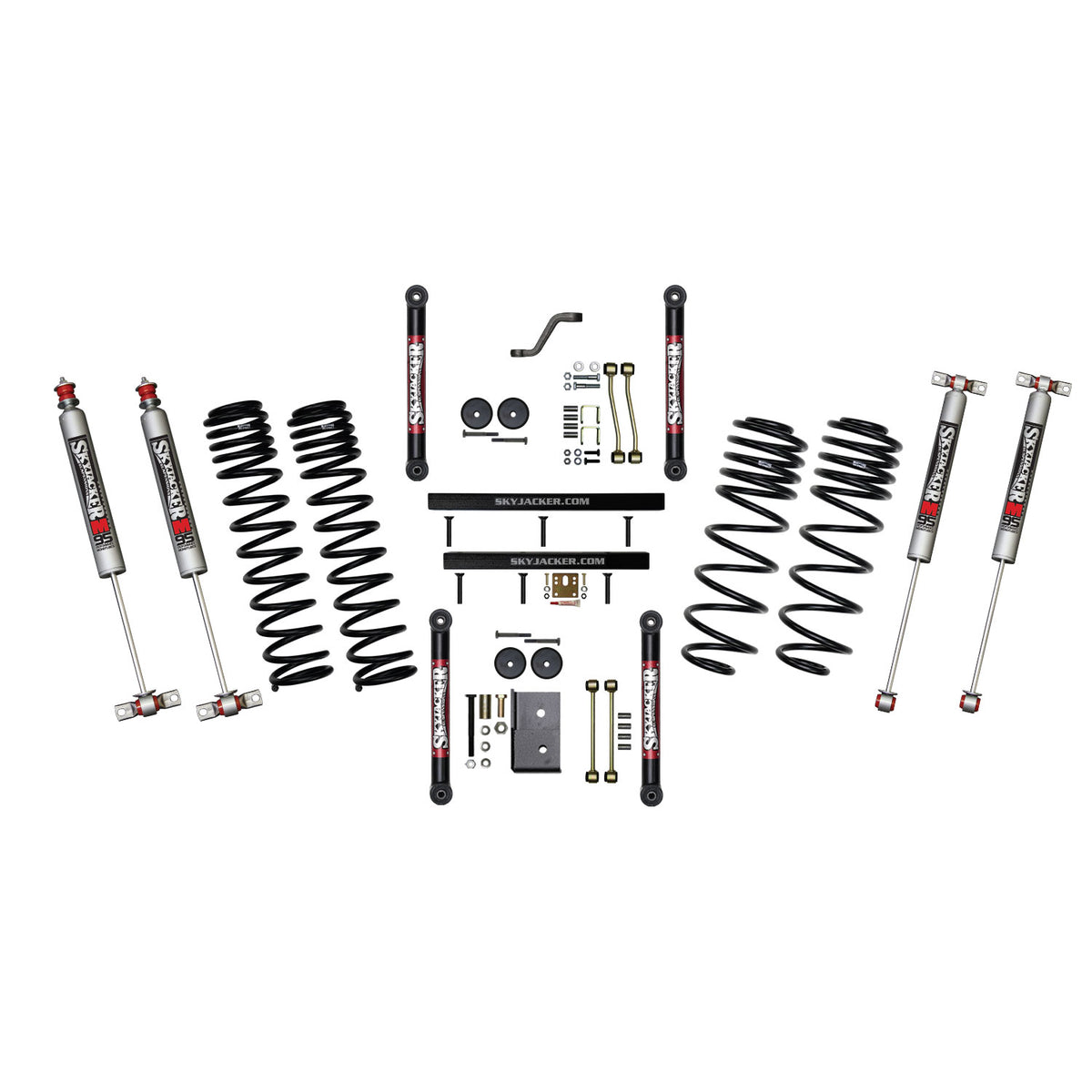Skyjacker 03-06 Jeep TJ 4in D-Rate Long Travel Kit w/ OE FR/RR Lower Links/M95 Monotube Shocks - TJ403BPMLT