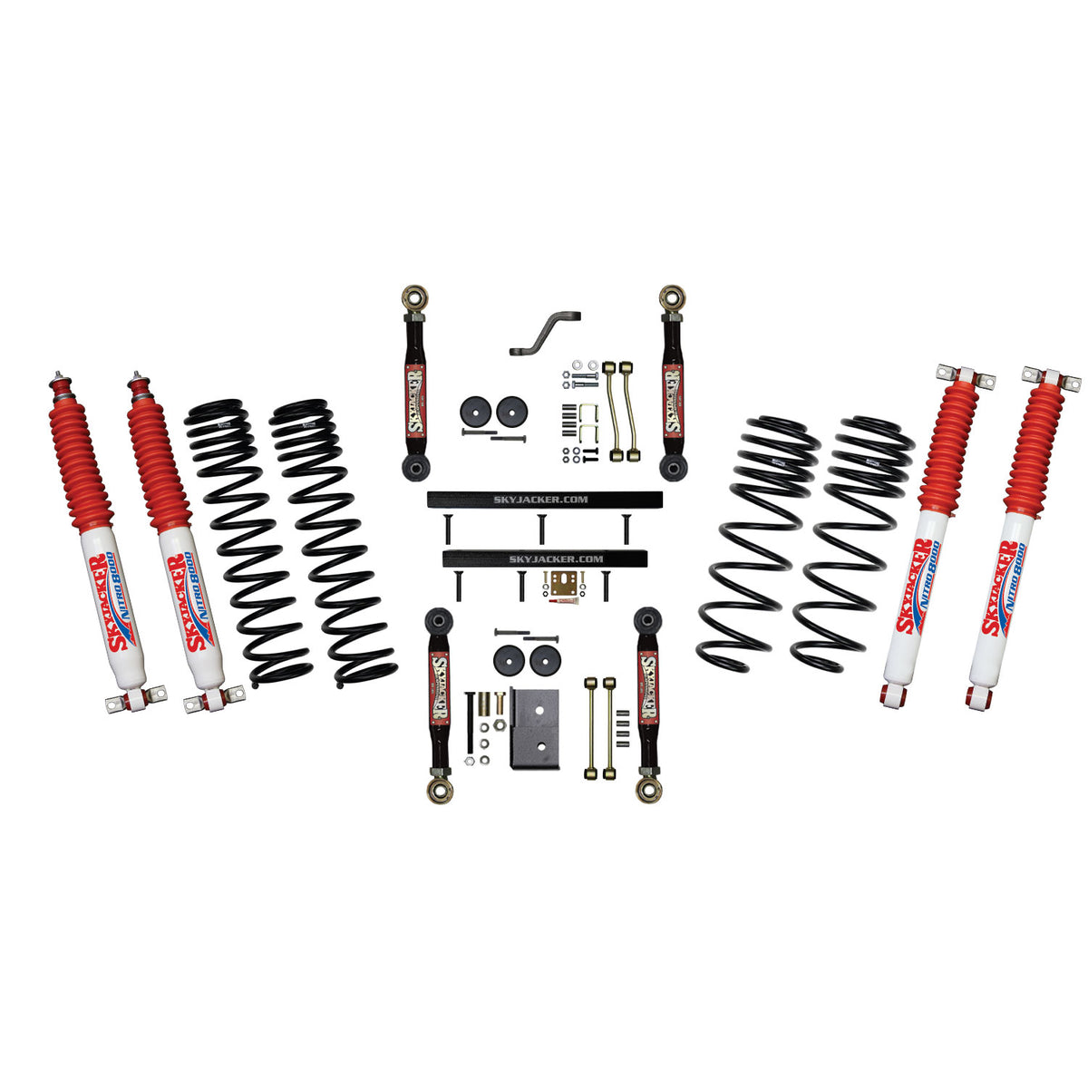 Skyjacker 03-06 Jeep TJ 4in D-Rate Long Travel Kit w/ Adj. FR/RR Lower Flex Links/Nitro 8000 Shocks - TJ403BPNLTX