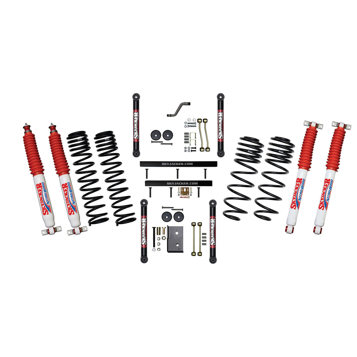 Skyjacker 03-06 Jeep TJ 4in D-Rate Long Travel Kit w/ OE FR/RR Lower Links/Nitro 8000 Shocks - TJ403BPNLT