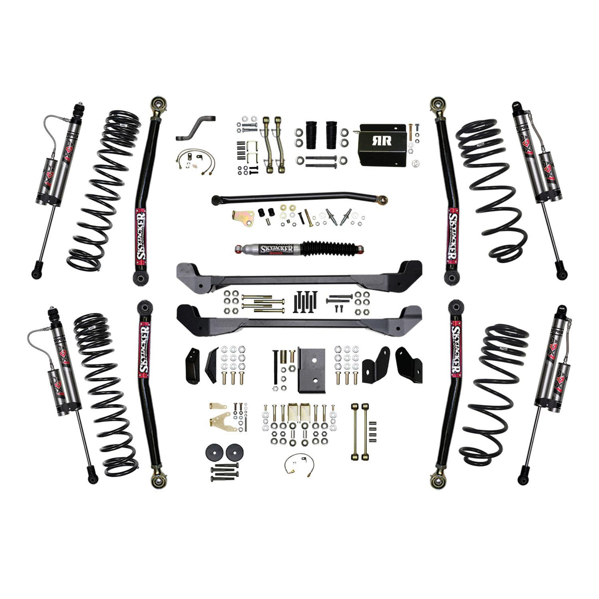 Skyjacker 97-06 Jeep Wrangler Tj 4 In. Susp. Lift Kit With ADX M2.0 Aluminum Monotube Shocks - TJ40RR1LTK-XM