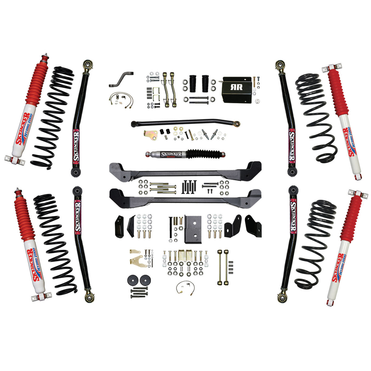 Skyjacker 97-06 Jeep TJ 6in Dual Rate Long Travel Coils Long Arm RR1 Lift Kit w/ Hydro 7000 Shocks - TJ60RR1LTK-H