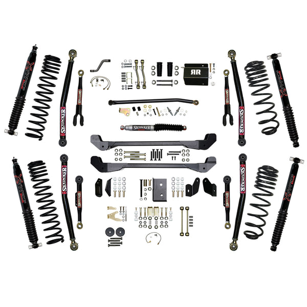 Skyjacker 97-06 Jeep TJ 6in Dual Rate Long Travel Coils Long Arm RR2 Lift Kit w/ Black Max Shocks - TJ60RR2LTK-B