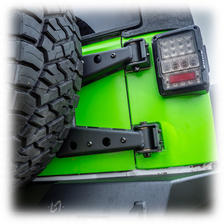 Turn Offroad 2007-2018 Jeep JK Hinge Mount Tire Carrier - JKTC-01 by TURN Offroad - angle view