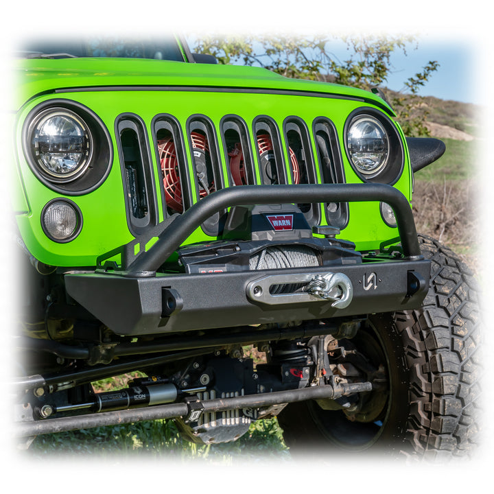Turn Offroad 2007+ Jeep JK/JL/JT Front Bumper (Frame Cut) - JPFB-05 for 2018-2024 Jeep Wrangler - angle view