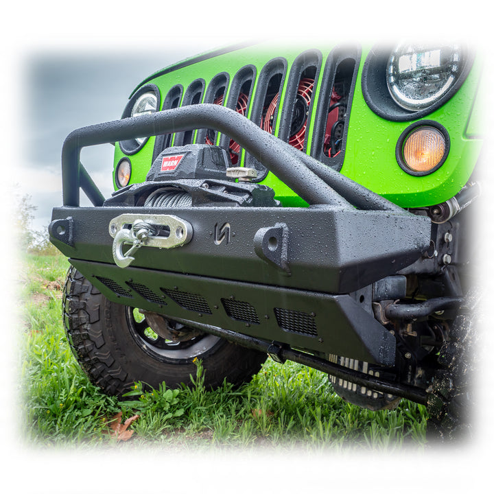Turn Offroad 2007+ Jeep JK/JL/JT Front Bumper W/Welded Bull Bar & Skid Plate - JPFB-04 for 2018-2024 Jeep Wrangler - detail v