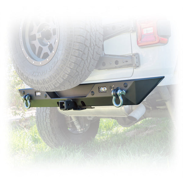 Turn Offroad 2018+ Jeep JL Rear Bumper with Hitch and Lights - JLRB-02 for 2018-2024 Jeep Wrangler - front view