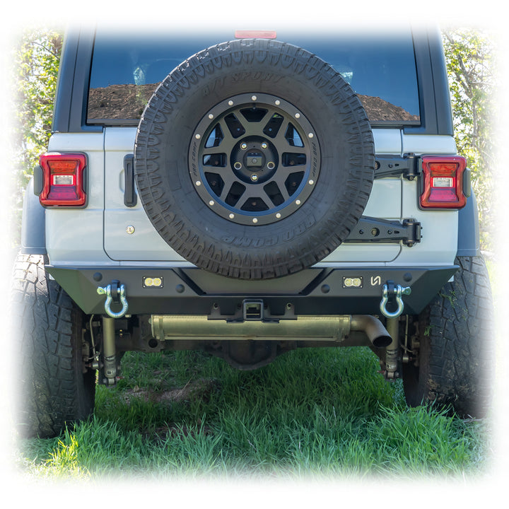 Turn Offroad 2018+ Jeep JL Rear Bumper with Hitch and Lights - JLRB-02 for 2018-2024 Jeep Wrangler - detail view