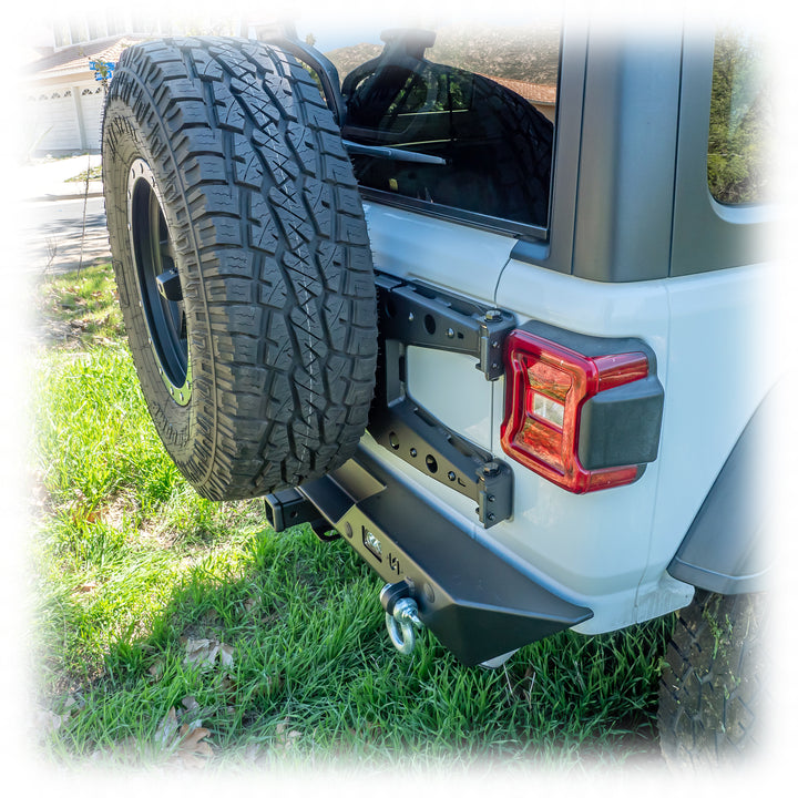 Turn Offroad 2018+ Jeep JL Rear Bumper with Hitch and Lights - JLRB-02 for 2018-2024 Jeep Wrangler - installed view