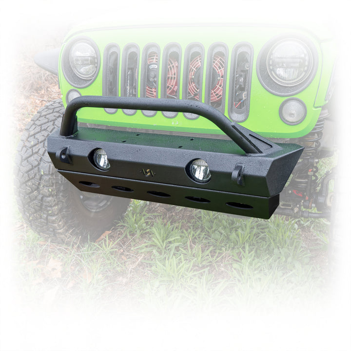 Turn Offroad 2007+ Jeep JK/JL/JT Front Bumper W/Skid Plate - JPFB-02 for 2018-2024 Jeep Wrangler - front view