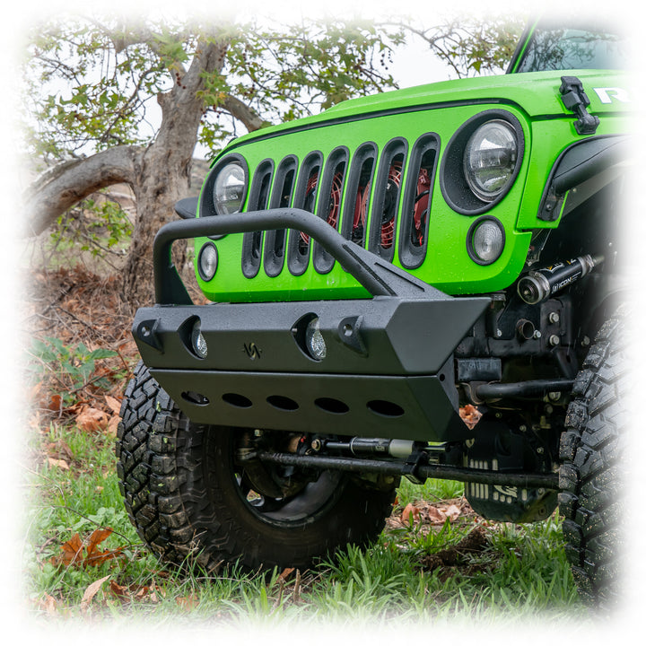 Turn Offroad 2007+ Jeep JK/JL/JT Front Bumper W/Skid Plate - JPFB-02 for 2018-2024 Jeep Wrangler - angle view